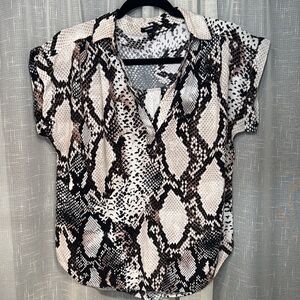 Express Black and Cream Snake Print Blouse size S